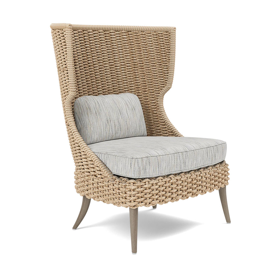 Made Goods Arla Wingback Outdoor Lounge Chair in Danube Fabric