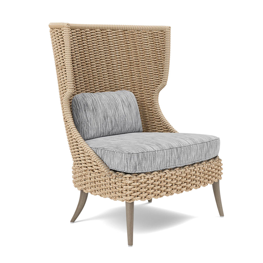 Made Goods Arla Wingback Outdoor Lounge Chair in Danube Fabric