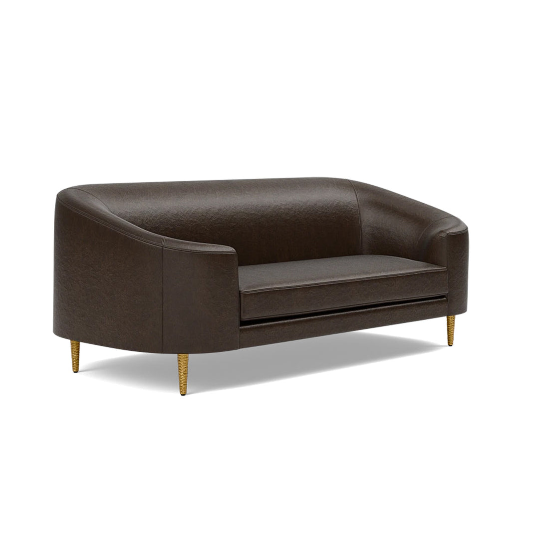 Made Goods Basset Contemporary Cabriole-Style Sofa, Colorado Leather