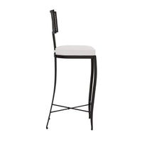 Made Goods Hadley Metal Outdoor Bar Stool in Alsek Fabric