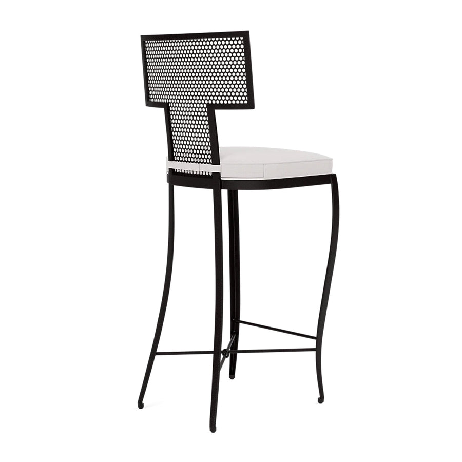 Made Goods Hadley Metal Outdoor Bar Stool in Alsek Fabric