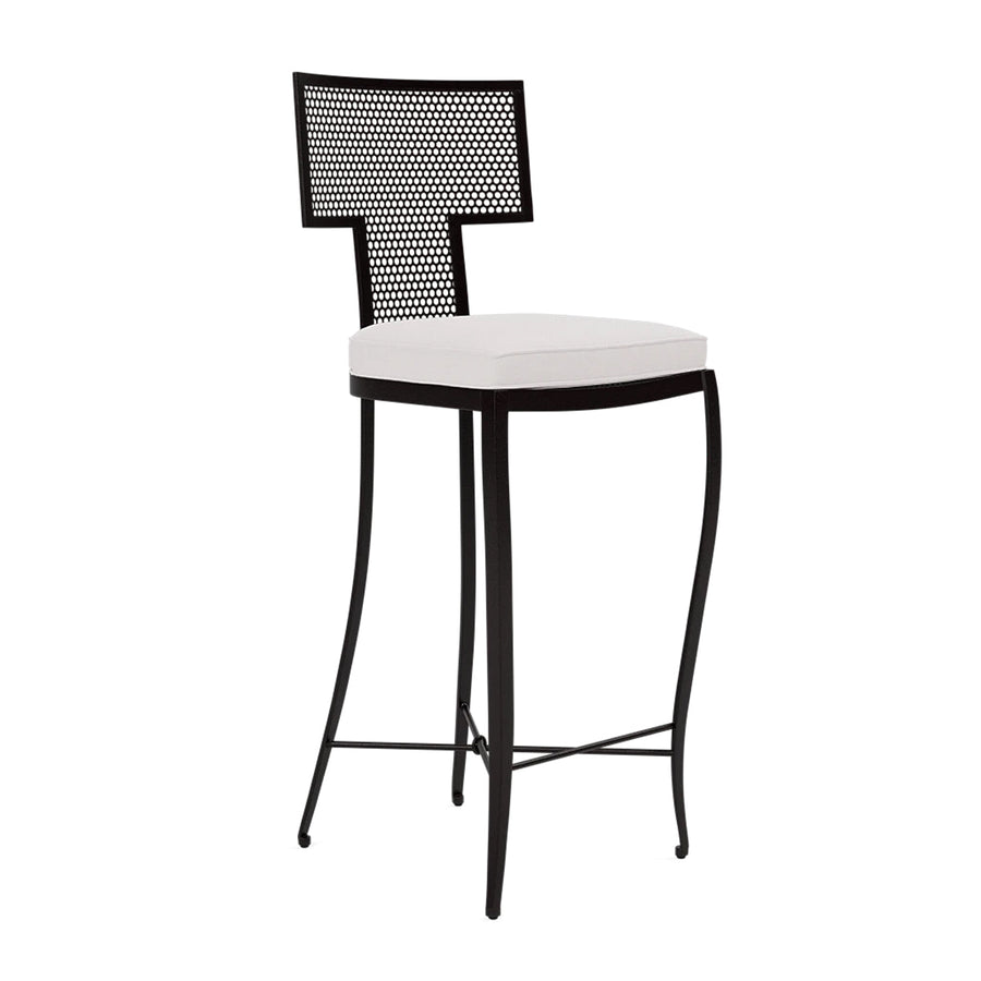 Made Goods Hadley Metal Outdoor Bar Stool in Alsek Fabric