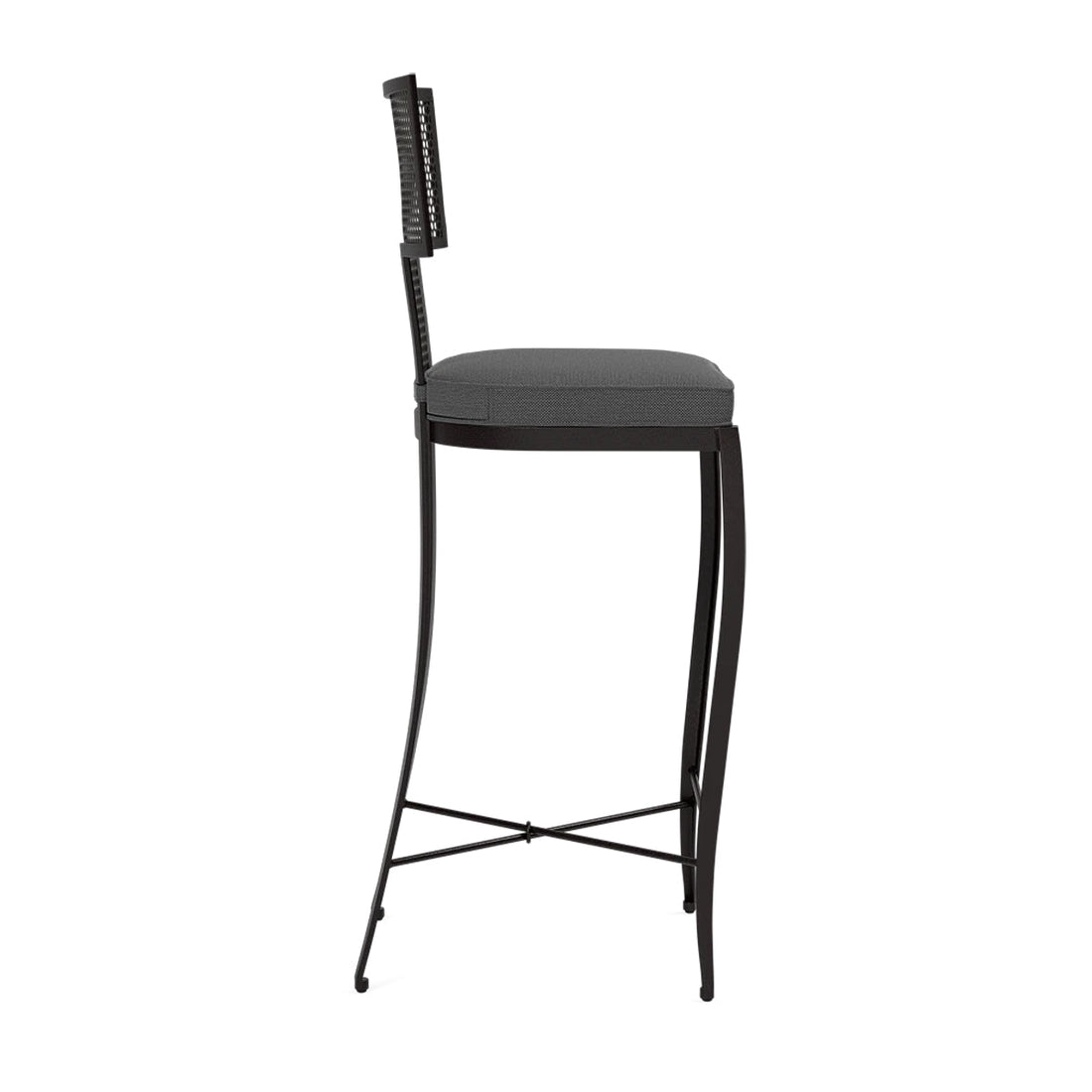 Made Goods Hadley Metal Outdoor Bar Stool in Alsek Fabric