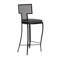 Made Goods Hadley Metal Outdoor Bar Stool in Alsek Fabric