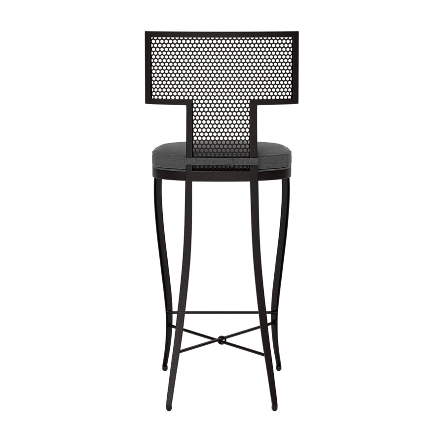 Made Goods Hadley Metal Outdoor Bar Stool in Alsek Fabric