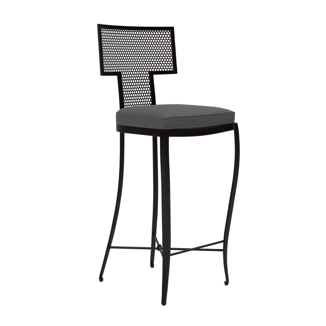 Made Goods Hadley Metal Outdoor Bar Stool in Alsek Fabric