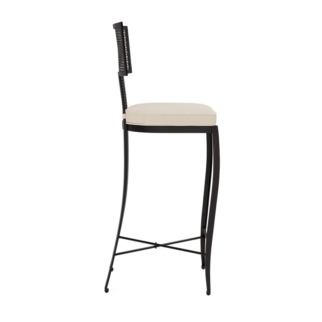 Made Goods Hadley Metal Outdoor Bar Stool in Alsek Fabric