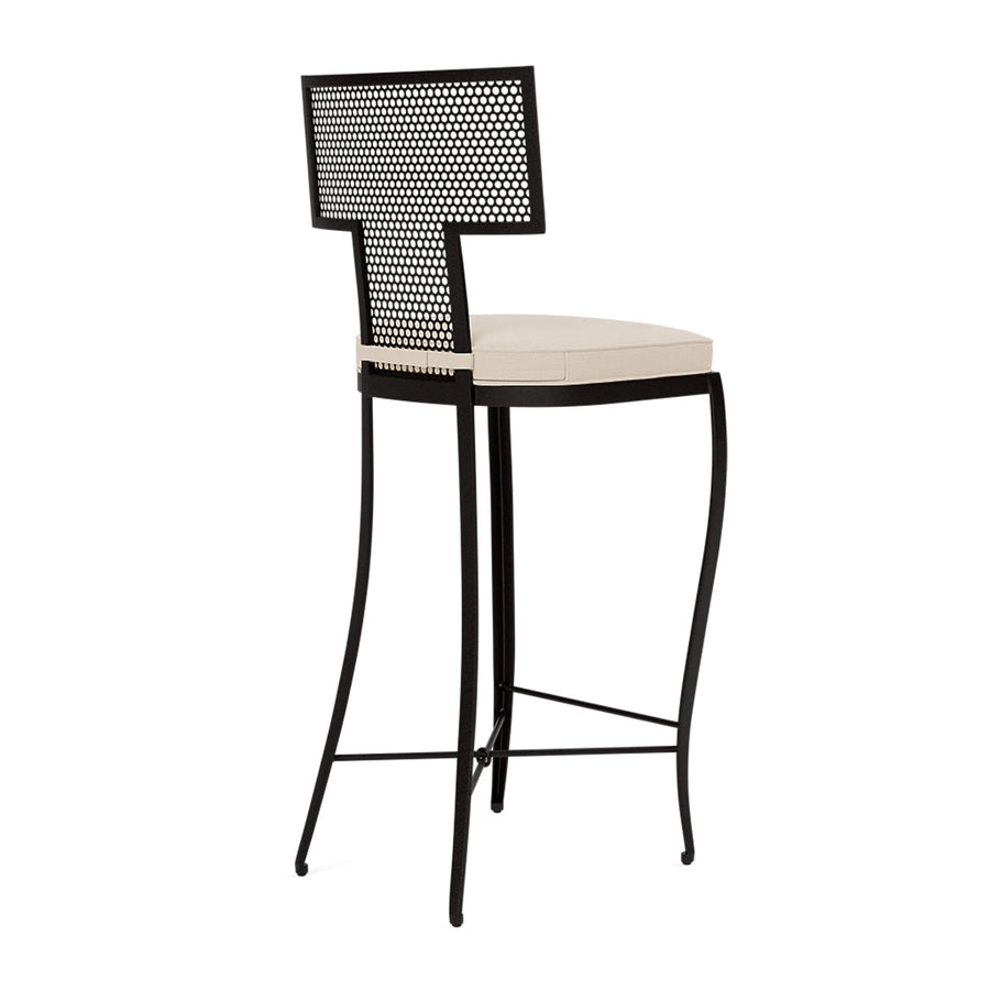 Made Goods Hadley Metal Outdoor Bar Stool in Alsek Fabric