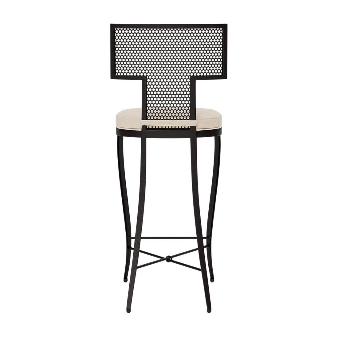 Made Goods Hadley Metal Outdoor Bar Stool in Alsek Fabric