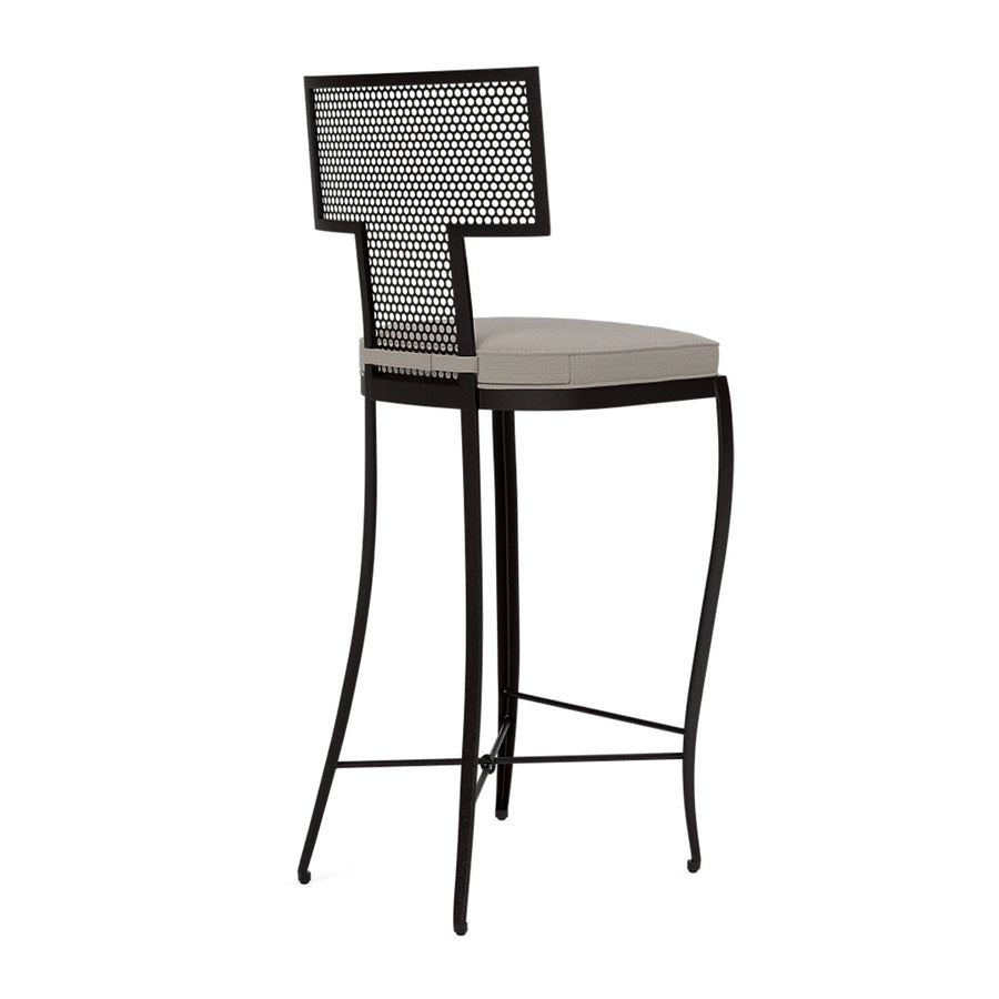 Made Goods Hadley Metal Outdoor Bar Stool in Alsek Fabric