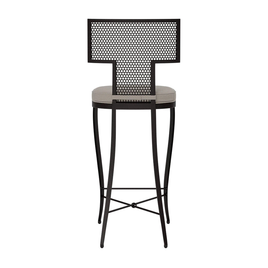 Made Goods Hadley Metal Outdoor Bar Stool in Alsek Fabric