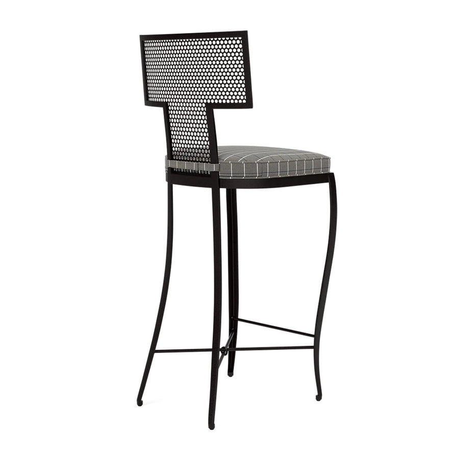 Made Goods Hadley Metal Outdoor Bar Stool in Clyde Fabric