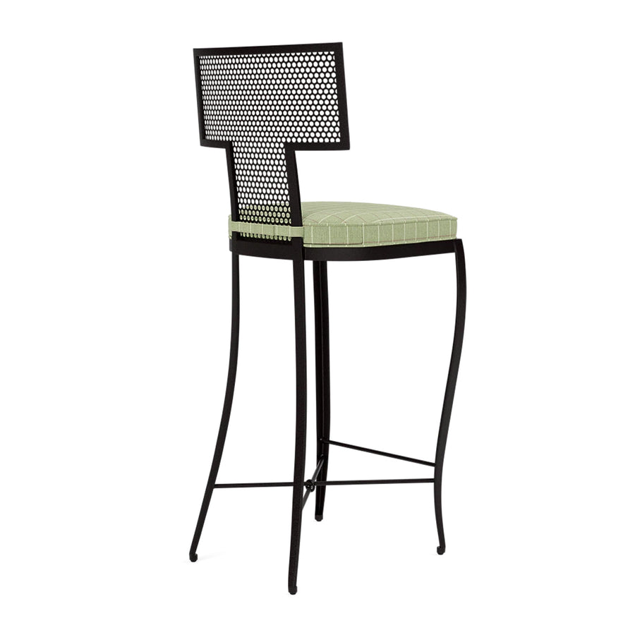 Made Goods Hadley Metal Outdoor Bar Stool in Clyde Fabric