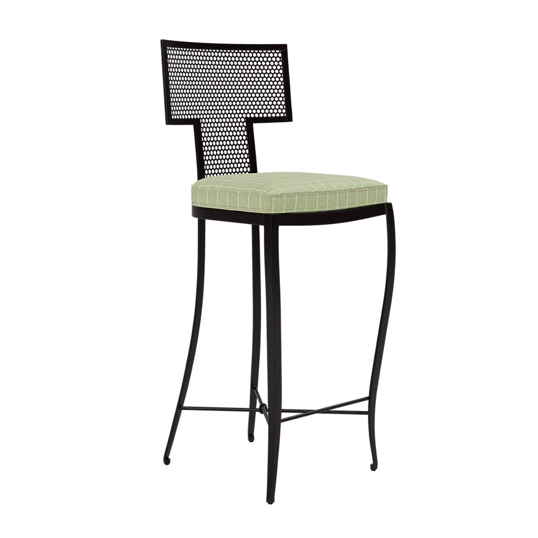 Made Goods Hadley Metal Outdoor Bar Stool in Clyde Fabric