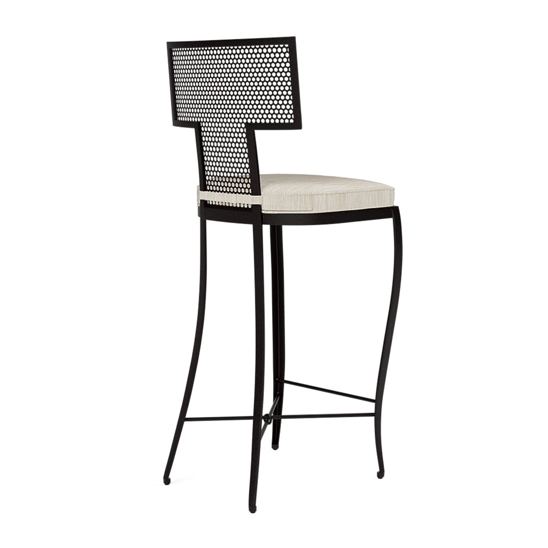 Made Goods Hadley Metal Outdoor Bar Stool in Danube Fabric