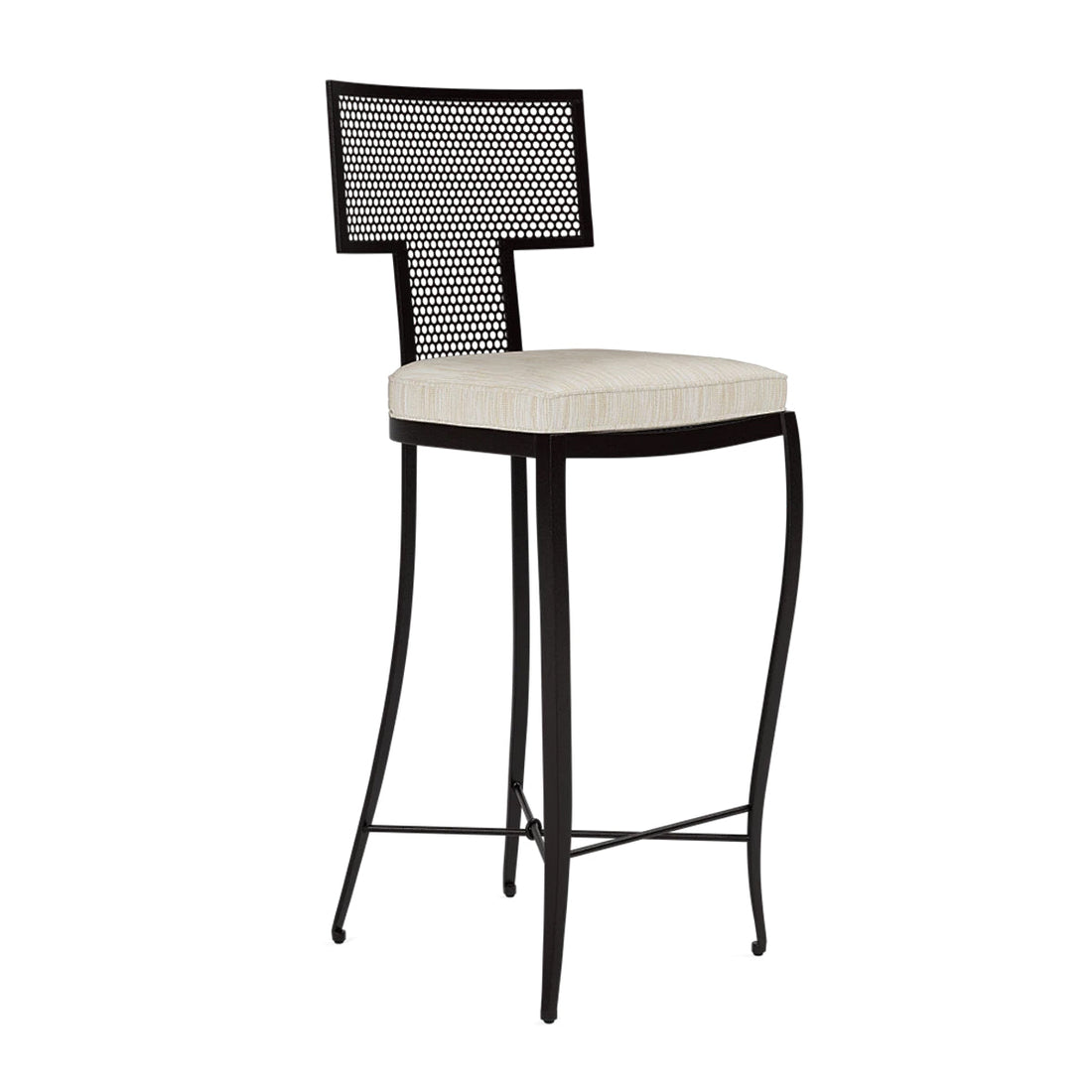 Made Goods Hadley Metal Outdoor Bar Stool in Danube Fabric