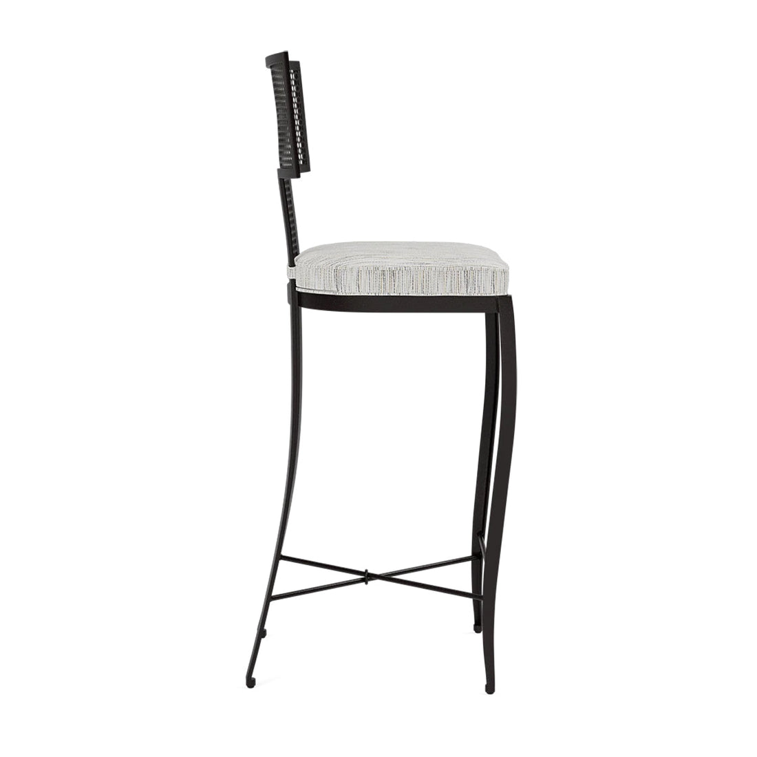 Made Goods Hadley Metal Outdoor Bar Stool in Danube Fabric