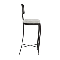 Made Goods Hadley Metal Outdoor Bar Stool in Danube Fabric