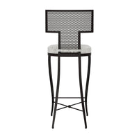 Made Goods Hadley Metal Outdoor Bar Stool in Danube Fabric