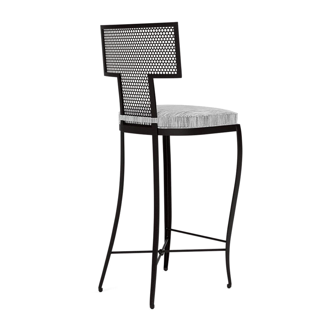 Made Goods Hadley Metal Outdoor Bar Stool in Danube Fabric