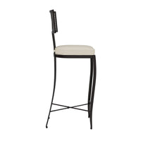 Made Goods Hadley Metal Outdoor Bar Stool in Garonne Marine Leather