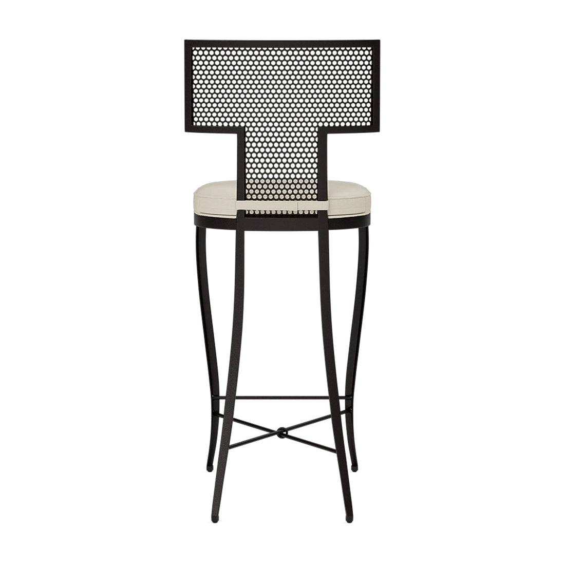 Made Goods Hadley Metal Outdoor Bar Stool in Garonne Marine Leather