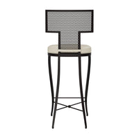 Made Goods Hadley Metal Outdoor Bar Stool in Garonne Marine Leather