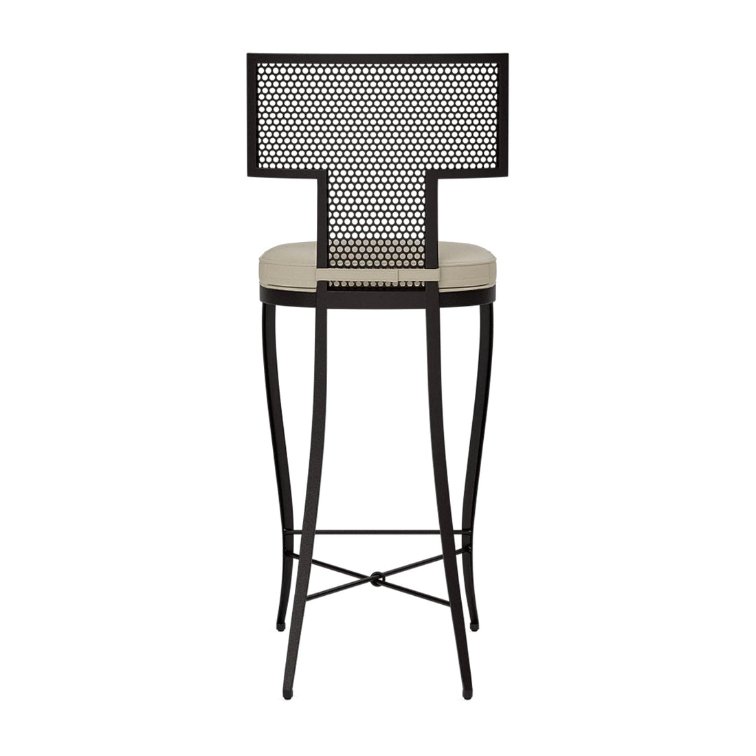 Made Goods Hadley Metal Outdoor Bar Stool in Garonne Marine Leather