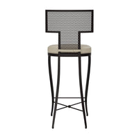 Made Goods Hadley Metal Outdoor Bar Stool in Garonne Marine Leather