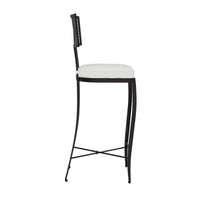 Made Goods Hadley Metal Outdoor Bar Stool in Garonne Marine Leather