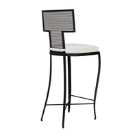 Made Goods Hadley Metal Outdoor Bar Stool in Garonne Marine Leather