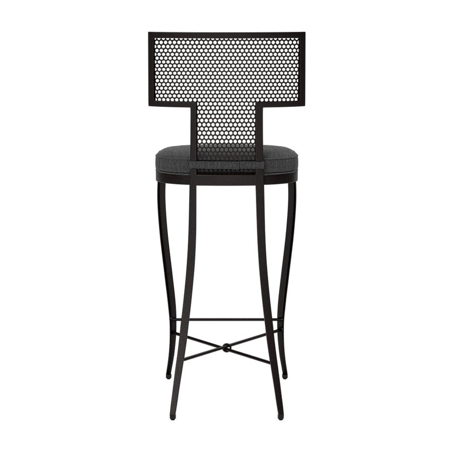 Made Goods Hadley Metal Outdoor Bar Stool in Pagua Fabric