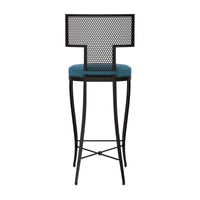 Made Goods Hadley Metal Outdoor Bar Stool in Pagua Fabric