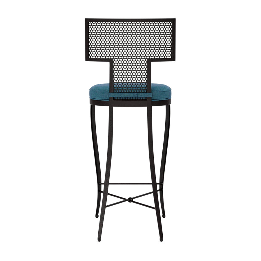 Made Goods Hadley Metal Outdoor Bar Stool in Pagua Fabric