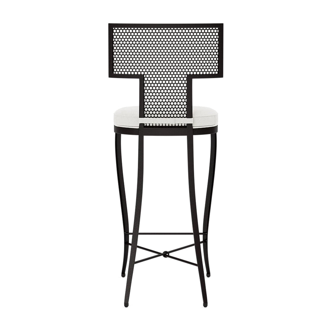 Made Goods Hadley Metal Outdoor Bar Stool in Pagua Fabric