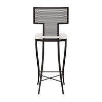 Made Goods Hadley Metal Outdoor Bar Stool in Pagua Fabric