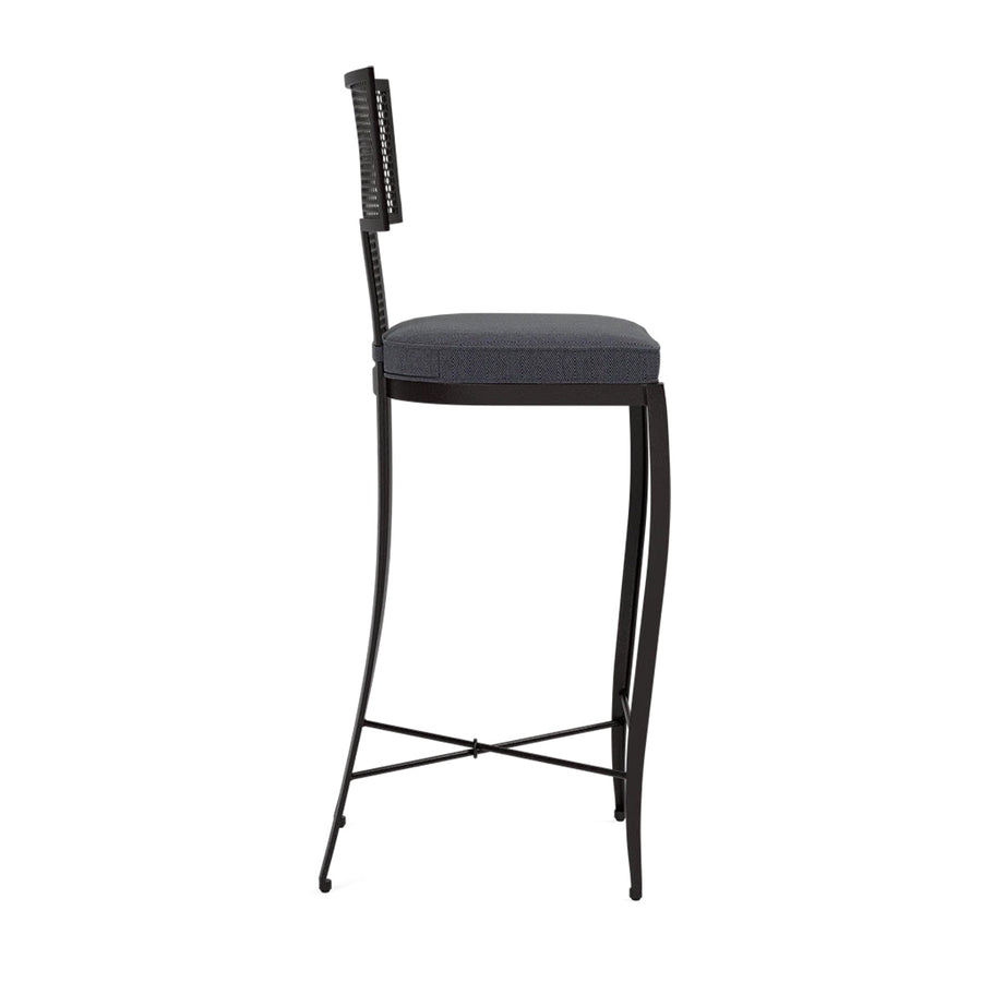 Made Goods Hadley Metal Outdoor Bar Stool in Pagua Fabric