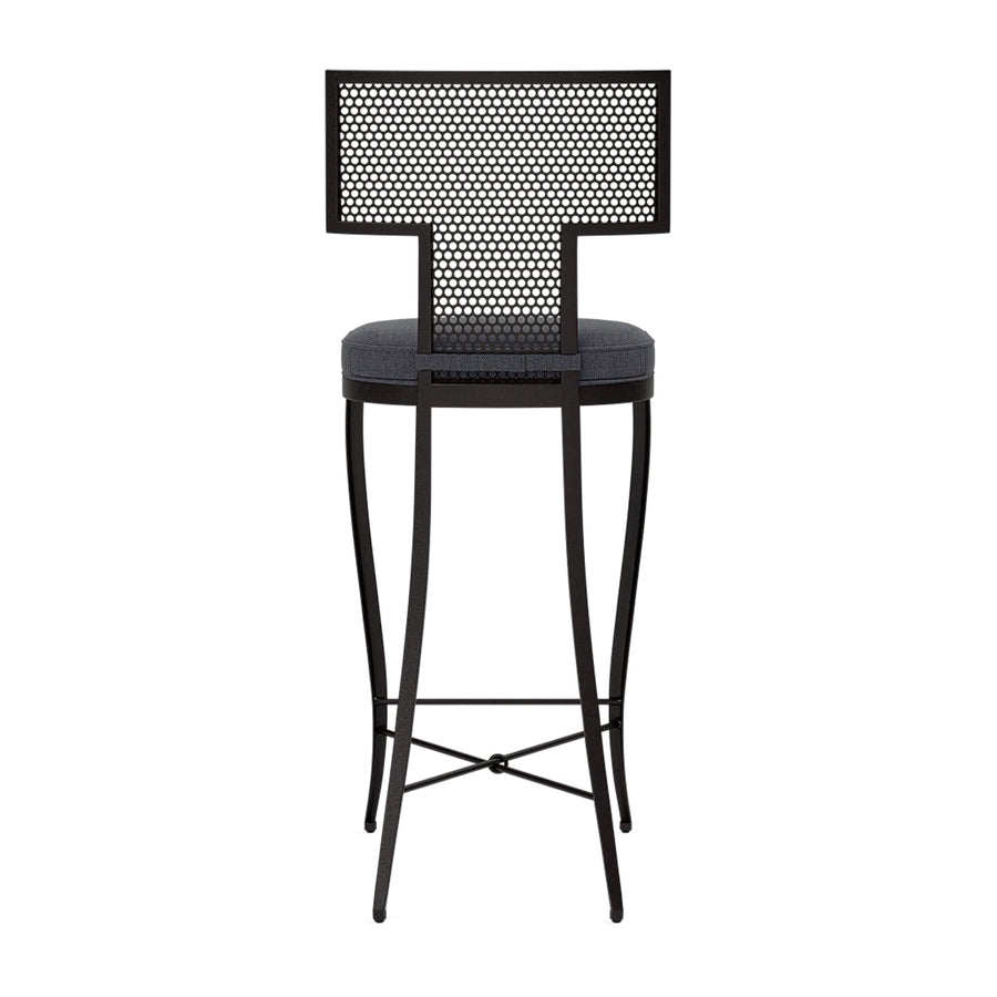 Made Goods Hadley Metal Outdoor Bar Stool in Pagua Fabric