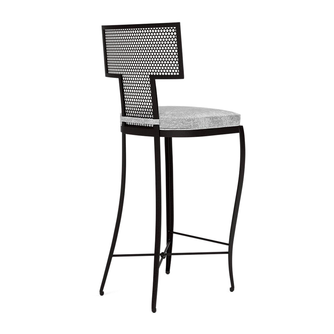 Made Goods Hadley Metal Outdoor Bar Stool in Volta Fabric