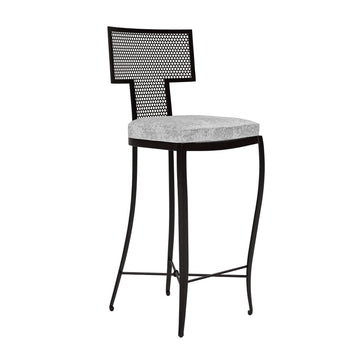 Made Goods Hadley Metal Outdoor Bar Stool in Volta Fabric