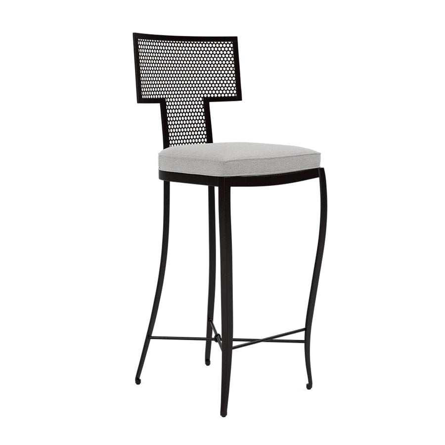 Made Goods Hadley Metal Outdoor Bar Stool in Weser Fabric