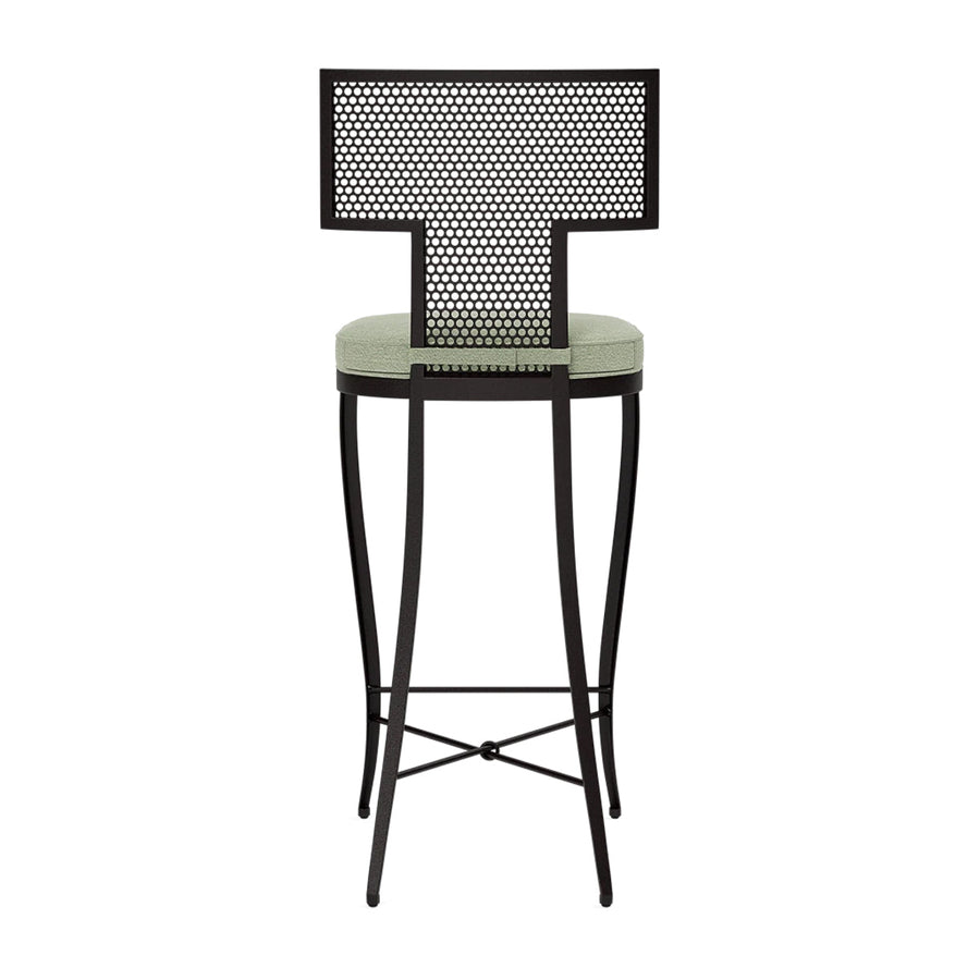 Made Goods Hadley Metal Outdoor Bar Stool in Weser Fabric