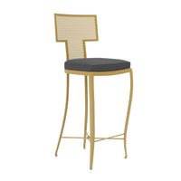 Made Goods Hadley Metal Outdoor Bar Stool in Alsek Fabric