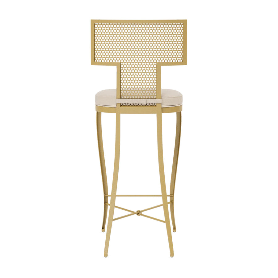 Made Goods Hadley Metal Outdoor Bar Stool in Alsek Fabric