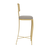 Made Goods Hadley Metal Outdoor Bar Stool in Alsek Fabric