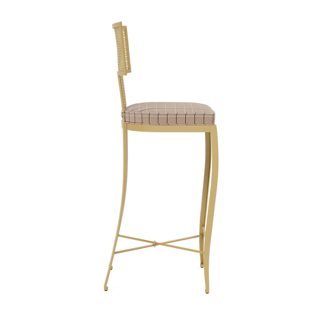 Made Goods Hadley Metal Outdoor Bar Stool in Clyde Fabric