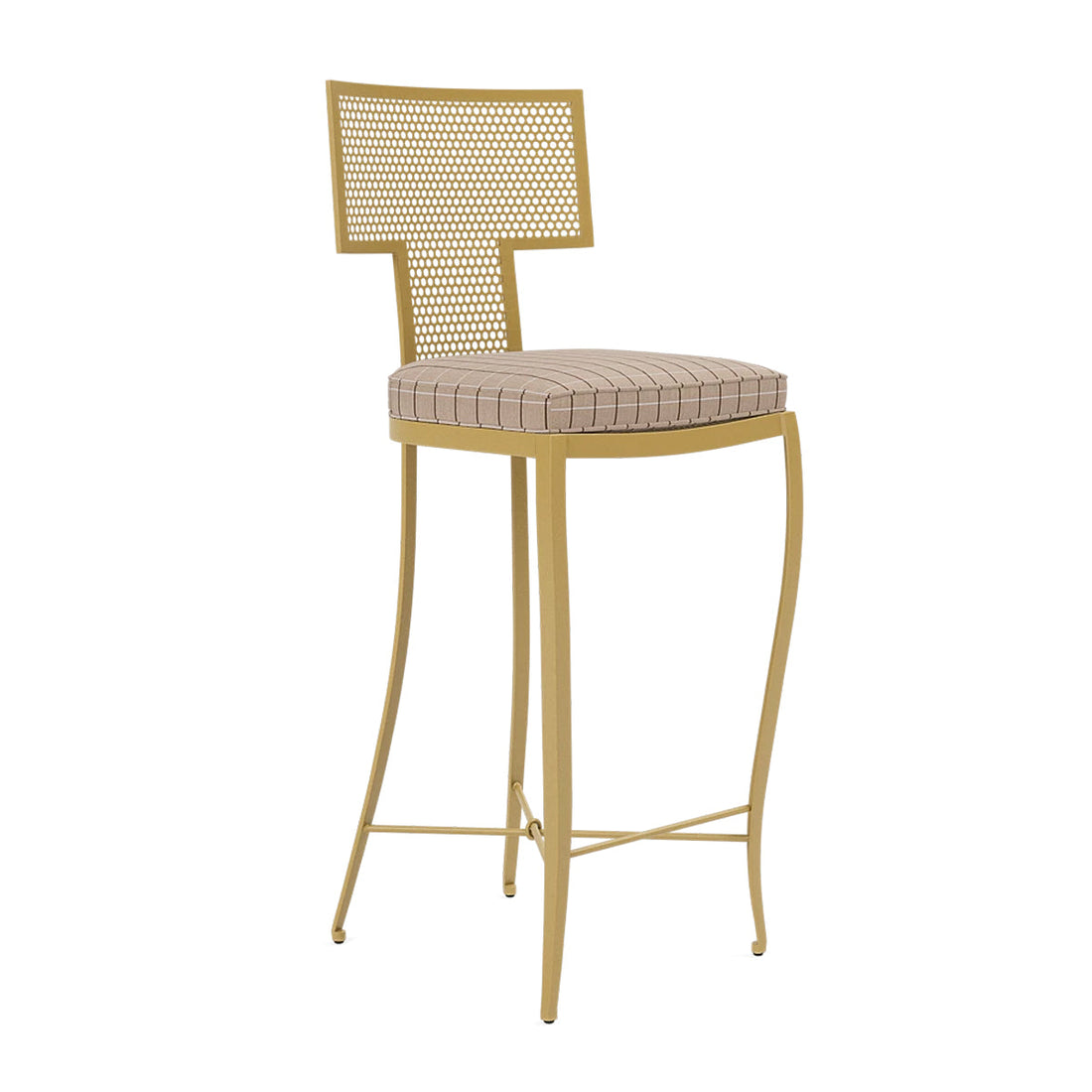 Made Goods Hadley Metal Outdoor Bar Stool in Clyde Fabric