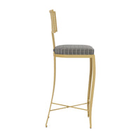 Made Goods Hadley Metal Outdoor Bar Stool in Clyde Fabric