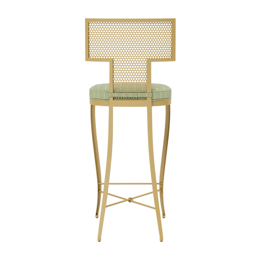 Made Goods Hadley Metal Outdoor Bar Stool in Clyde Fabric