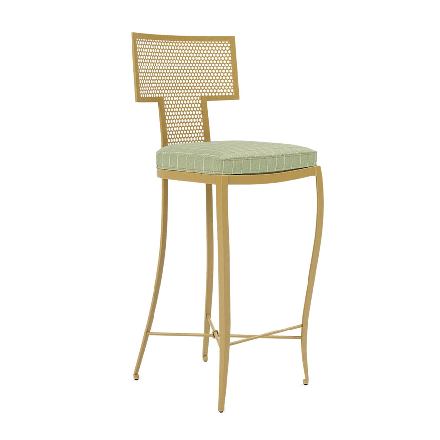 Made Goods Hadley Metal Outdoor Bar Stool in Clyde Fabric